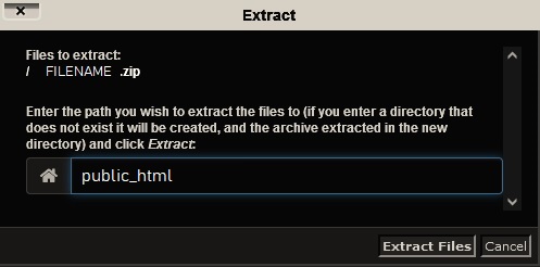 Sample of File Extraction Popup