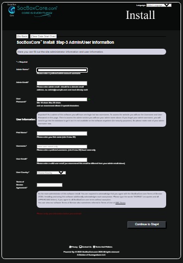 Install userinfo page display